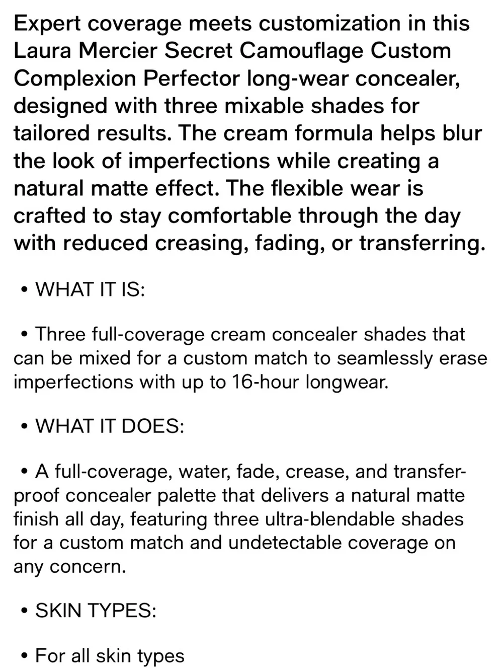 Laura Mercier Camouflage Complexion Perfector